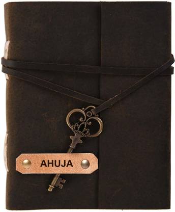 Rjkart AHUJA embossed Leather Cover Diary With Key Lock A5 Diary Unruled 200 Pages