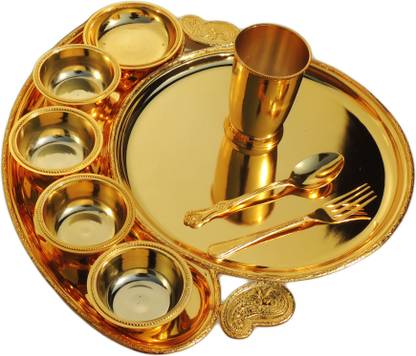 Brass Gift Center Pack of 9 Brass B236 Dinner Set