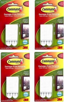 Command Plastic Picture Hanging Strips - Medium white Hook 1