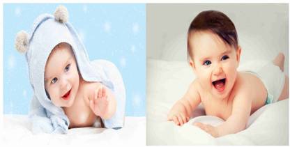 Cute Baby Combo Poster Set of 2 Poster - Poster for Pregnant Women - New Born Baby Poster - baby poster - cute baby poster Paper Print