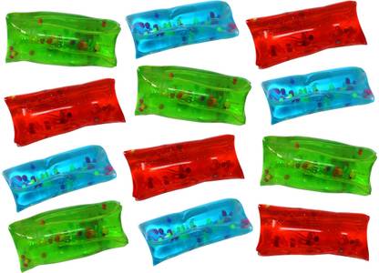 Sn Incorp Water Wiggler Stress Reliever Sensory Toy - 2 Inch Water Snakes With Colorful Beads And Glitter (Pack Of 12)