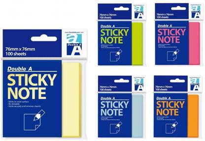 Double A Double A Sticky Note ( Mix Color) 100 Sheets Mix Color, 5 Colors