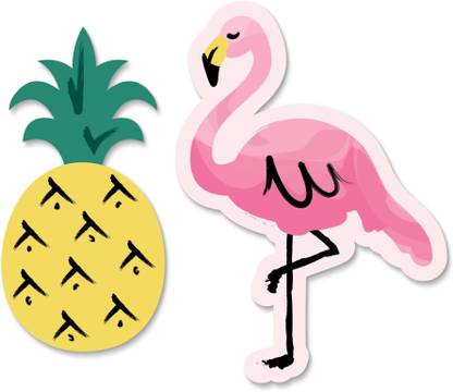 Big Dot Of Happiness Pink Flamingo - Party Like A Pineapple - Tropical Summer Diy Shaped Party Cut-Outs - 24 Count