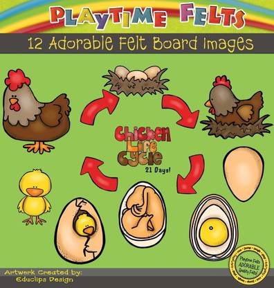 Playtime Felts Chicken Life Cycle Flannel Board Story Set