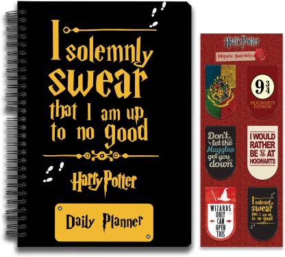 Mc Sid Razz Harry Potter Combo Pack Of 2 Solemnly Daily Planner Notebook and Magnetic Bookmarks A5 Diary RULED 150 Pages