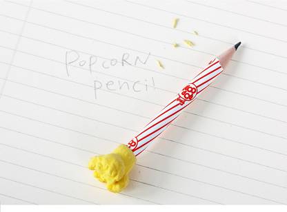 Macro Popcorn pencil set : 12 pencils with erasers Pencil