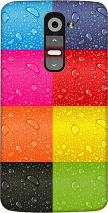 PNBEE Back Cover for LG G2 - Multicolor Texture With Water Drop Print Mobile Case Cover