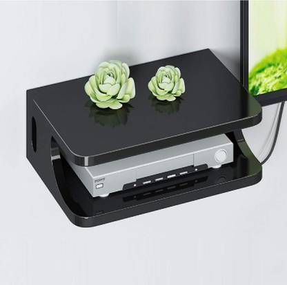 wooden creation compact set of box stend black MDF (Medium Density Fiber) Wall Shelf