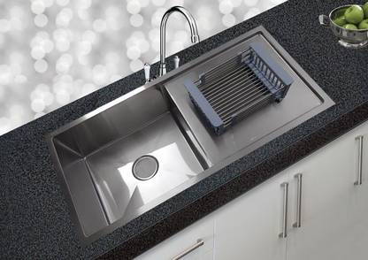 JNS JNS KITCHEN SINK 37X18X10 Drainboard Reputed 37X18X10 Drainboard Kitchen Sinks Vessel Sink