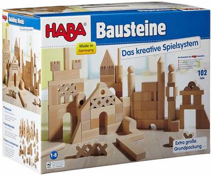 HABA Basic Building Blocks 102 Piece Extra Large Wooden Starter Set (Made In Germany)