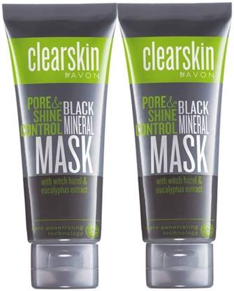 AVON Clearskin Pore & Shine Control Deep Black Mineral Mask (set of 2 of 75 ml each)
