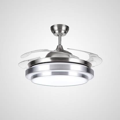 Urbancart 42'' Inch Ceiling Fan with LED Lights and 4 Retractable Blades with Remote Control for Living Room, Bedroom, Office 1079.5 mm 4 Blade Ceiling Fan