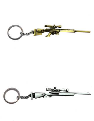 Student Monk Best Quality Stylish PubG Scar-L and M24 Guns Combo Pack of 2 Key Chain