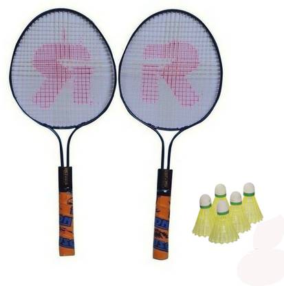 rajson Double Rod Badminton Rackets For Kids With 5 Shuttles Badminton Kit