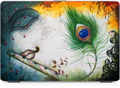 Gallery 83 ® peacock feather krishna Exclusive High Quality Laptop Decal, laptop skin sticker 15.6 inch (15 x 10) Inch G83_skin_1426new Vinyl Laptop Decal 15.6