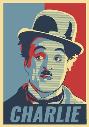 Charlie Chaplin Pop Art Design Poster for Room & Office (13 Inch X 19 Inch, Rolled) Paper Print