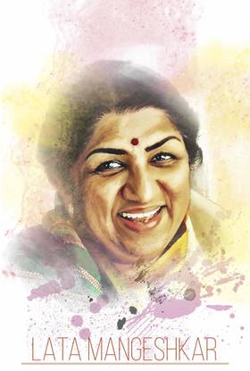 Lata Mangeshkar Jumbo Poster for Room & Office (24 Inch X 36 Inch, Rolled) Multicolor Paper Print