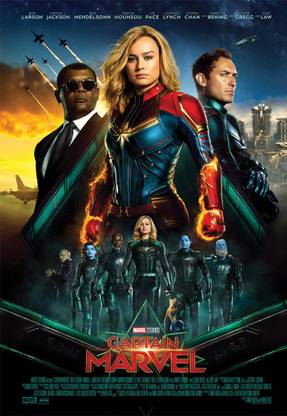 Captain Marvel Poster for Room & Office (13 Inch X 19 Inch, Rolled) MultiColor Paper Print