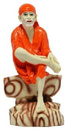 Dharmik SHIRDI SAI BABA SMALL STATUE IDOL Decorative Showpiece  -  12 cm