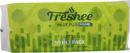 Freshee 10 in 1 Virgin Fibre Tissue Roll 2 ply in Value Plus Range that offer fresh soft and hygienic experience Toilet Paper Roll