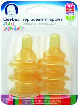 GERBER First Essential Latex Nipples Medium Flow Nipple