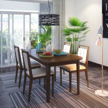 METERCUBE Engineered Wood 4 Seater Dining Table
