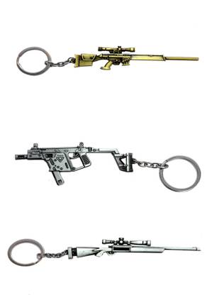 Student Monk Best Quality Stylish PubG Scar-L, M24 and Vector Guns Combo Pack of 3 Key Chain