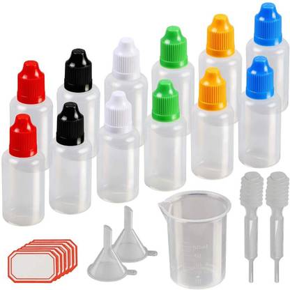 DIY Crafts चाइल्डप्रूफ कैप, थिन टिप, फनल के साथ 25ml प्लास्टिक स्क्वीज़ेबल लिक्विड बॉटल 25 ml बॉटल