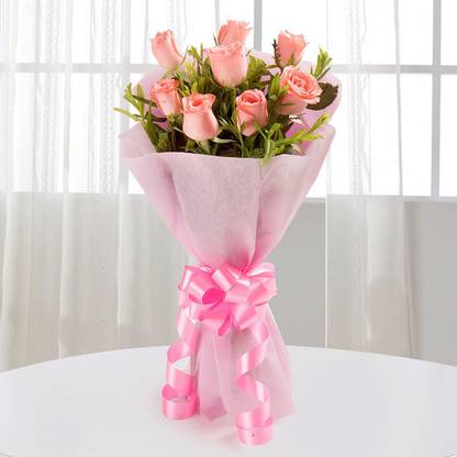 Ferns N Petals Fresh Pink Roses Bouquets