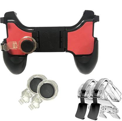 LIFEMUSIC pubg trigger for mobile || gamepad 5 in 1|| best pubg trigger controller joystick with L1 R1 Trigger and 1 pair of analog Stick | Mobile Gaming Trigger for PUBG/Fortnite/Rules of Survival Gaming Grip and Gaming Joysticks for Android and iOS Phone Controller L1R1 Shooter Trigger Fire Button Knives Out for Pubg Game Joystick L1 R1 5 IN 1  Gaming Accessory Kit