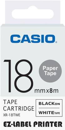 CASIO 18mm Thermal Paper Label Printer Tape (Black and White) Self-Adhesive Paper Label