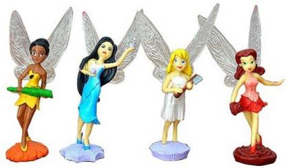 imodish Princess Tinkerbell Set Of 4 Pcs. Iridessa, Silvermist, Rosetta, Tinkerbell 5-8 Cms. Action Figure