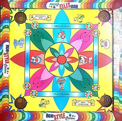 IKIGAI KIDS CARROM 17" INCH 2 IN 1 GAME BACK SIDE LUDO 43.18 cm Carrom Board