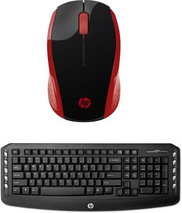 HP Multimedia Keyboard (English)-SL 1500-Black-Wireless Mouse-HP 200BR_ Black Combo Set