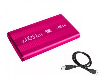Etake HDD Hard Drive Enclosure Case 2.5 inch Inch Pink SATA Laptop Hard Disk Usb 2.0 Casing External portable Enclosure 2.5" HDD