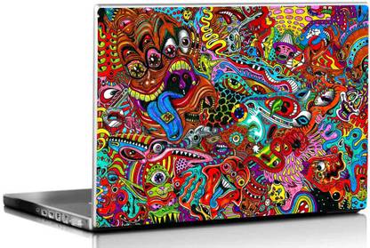 PIXELARTZ Laptop Skin - Drawing - Surreal - Colorful - Psychedelic - HD Quality - 15.6 Inches 3M Vinyl Paper Laptop Skin Compatible for 15.6 inch