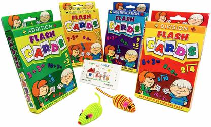 Happy The Family Inc Educational Games For Teaching Mathematics | Color Coded Large Text Flash Cards | Addition | Subtraction | Multiplication | Divi