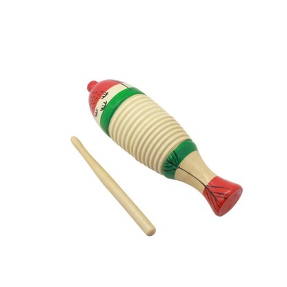 2 Pieces Colorful Fish Shape Guiro Wood Fish Style Guiro Instrument Equipped with 2 Pack Colorful Maracas Wood Instrument Wooden Frog Instrument Musical Percussion Instruments for Adults Kids