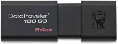 KINGSTON DT100 G3 64 GB Pen Drive Compatible with Desktop Computer, Laptop USB 3.1 Plastic Case