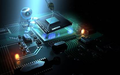 poster processor cpu upgrade installation chip robot Wall Poster Print on Art Paper 13x19 Inches Paper Print