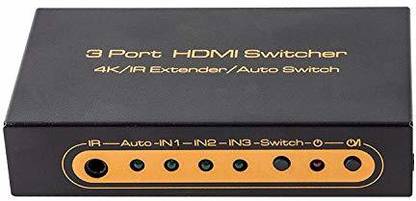 Tobo 3 x 1 HDMI Switcher 4K /IR Extender/ Auto Switch allow access to multiple HDMI Sources,using a single HDMI sink. Media Streaming Device