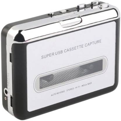 microware USB Cassette Player Recorder to MP3 Converter, Portable Audio Tape Player USB Cassette Capture for Mac PC Laptop MP3 Player