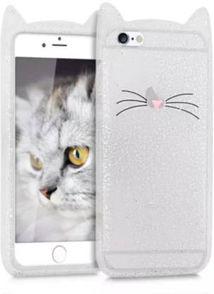 ELEF Back Cover for Apple Iphone 6S Plus Cute 3D Mustache Cat Kitty Soft Cover