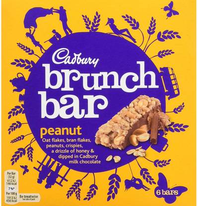 Cadbury Brunch Bar Peanut, 6 Bars - 192g Bars