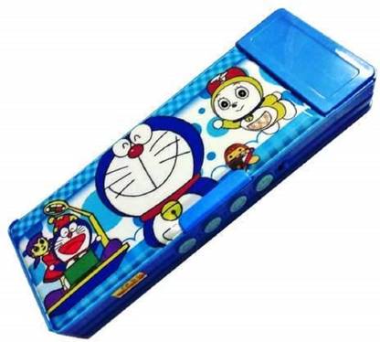Trade Globe Boys Plastic Password Protected Doremon Style Pencil Box / Geometry Box / Artbox / Pencil Cases / Best Suitable for School Kids Pack of 1 Doremon Art Plastic Pencil Box
