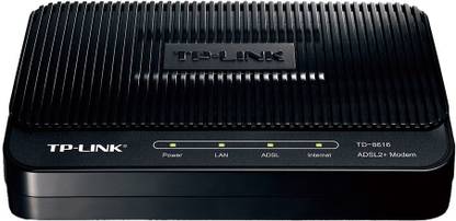 TP-Link TD-8616 ADSL2+ Modem (Black) Wireless Router 2.4 GHz 24 Mbps Wifi Speed Single Band Internal Antenna ADSL (Telephone)