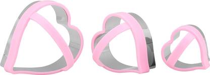 TAG3 Pie Biscuit Scones Pastry Mould Tool Set with Handle Stainless Steel Heart Shape | 3 Pieces Cookie Cutter