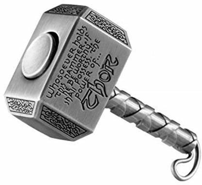 Triangle Ant Superhero Thor Hammer Marvel Avengers Silver Metal Design-B Key Chain (Silver) Key Chain
