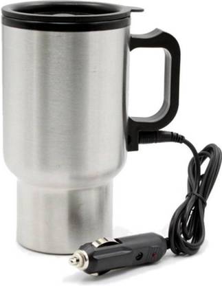 EUROS Car Charging Stainless Steel Travel Electric Kettle (450 ML, Silver) 12 volt car cigarette lighter wired plug • 16 Ounce / 450 ml capacity. Electric Kettle