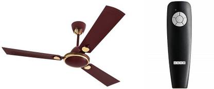 USHA ALLURE PLUS Ceiling Fan With Remote Brown 1200 mm 3 Blade Ceiling Fan